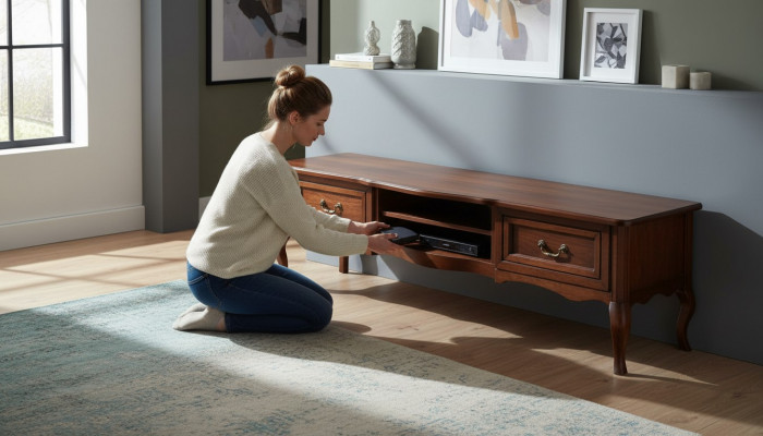 Klassesch TV-Säitbord Eechten Holz Kommode Board Schaf Kommoden Nei PR-RTV-D