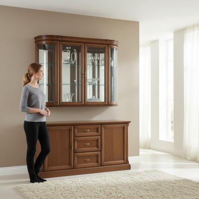 Massivholz Vitrine Hängevitrine Wandvitrine Klassesche Designer Spigel - Z-W3