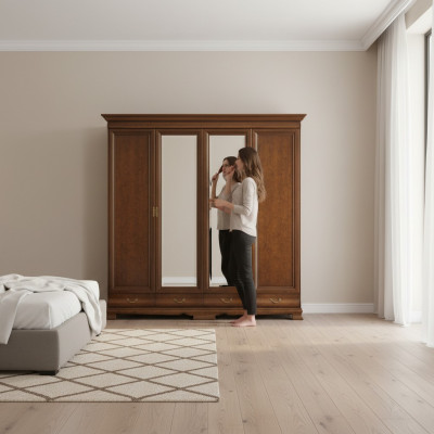 Klassesch Schief Schaf Holzkascht Schiefwand Kleederschaf