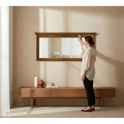 Klassesche Grousse Spigel Wandspigel Echt Holz Kader Hängespigel Model N-L1