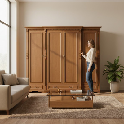 Klassesch Schief Schaf Schafwand Kleederschaf Massiv Kolonial Stil O4D