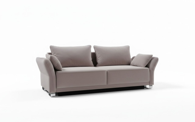 3 Sëtz Sofa Couche Textil Polster Stoff Garnitur Schlofsofa Bettfunktioun Nei