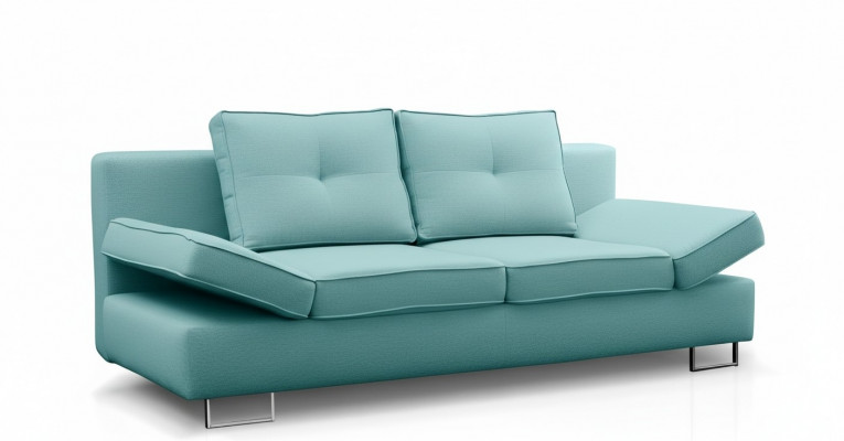 3-Sëtz Sofa Couch Textil Polster Stoff Garnitur mat Schloffunktion, Schloffsofa Nei