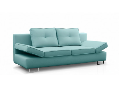 3-Sëtz Sofa Couch Textil Polster Stoff Garnitur mat Schloffunktion, Schloffsofa Nei