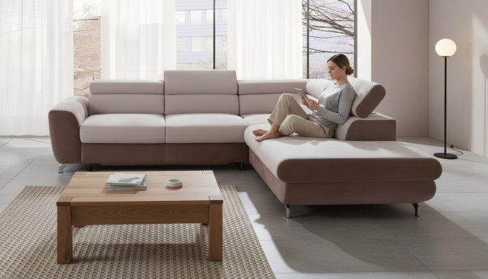 Ecksofa Wunnlandschaft Sofa mat Schlofffunktion Ecksofa Couch Ecke Polsters Garnitur