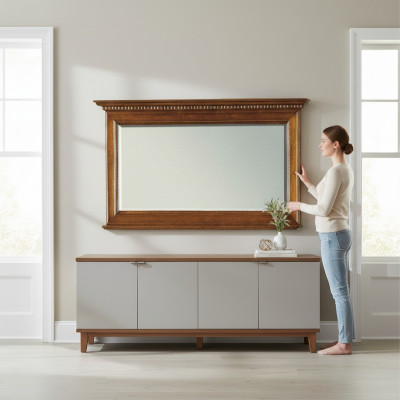 Klassesche Wandspeigel Holzrahmen Antik Style Spigel Nei Italienesch Miwwelen