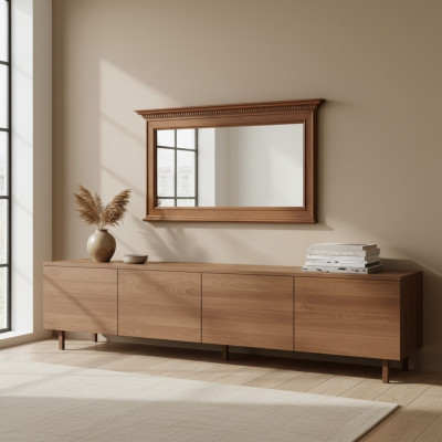 Klassesche Wandspeigel Holzrahmen Antik Style Spigel Nei Italienesch Miwwelen