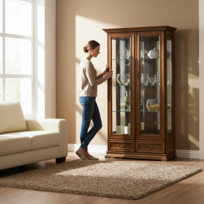 Klassesche Vitrine Glasschaf Schaf Massiv Vitrinenschaf Vitrinen Nei R-W3