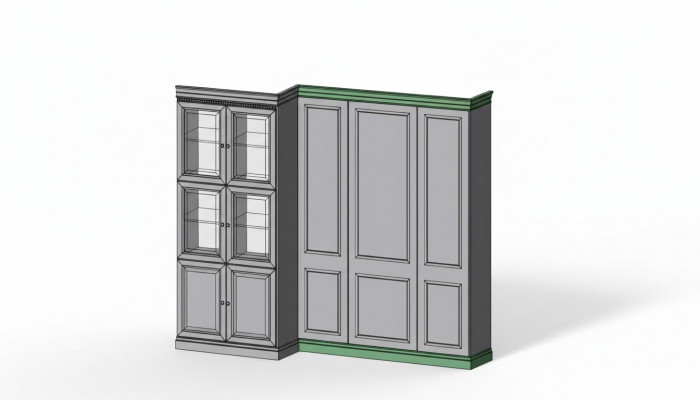 Klassesch Ofschlosslëscht fir d'Paneel, Set L, R Element fir Kleederschaaf System BA-26