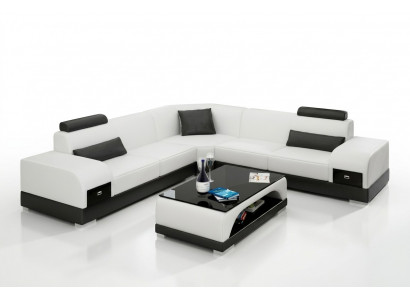 Ledercouch Canapé Wunnlandschaft Eckecksofa Ecksofa Modern Design Garnitur