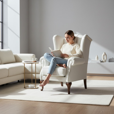 Chesterfield Ouerensaessel Sessel Polster Fernseh Büro Canapé Echt CL- F2