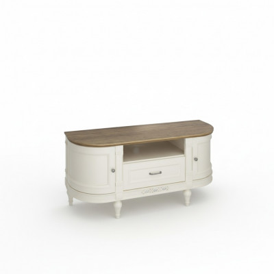 Elegante wäiss TV-Schaf aus Naturholz: Funktionalitéit an Stil fir Äert Interieur.