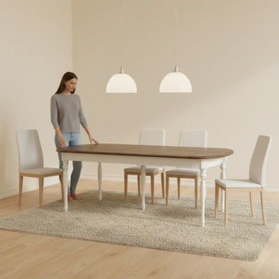 Groussen Dësch Iessdësch Holzdësch Konferenzdësch Auszéiibar 290cm Modell FL-S1