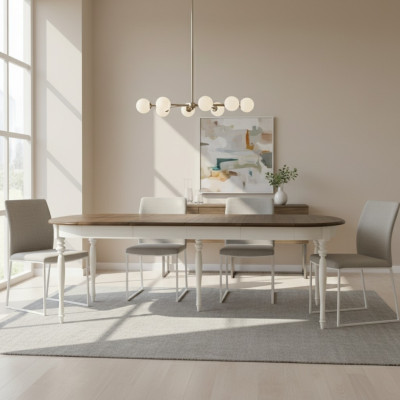Groussen Dësch Iessdësch Holzdësch Konferenzdësch Auszéiibar 290cm Modell FL-S1