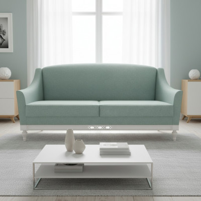 Chippendale Sofa 3 Sëtzer Landhaus Stoffsofa mat Holz Designer Garnitur