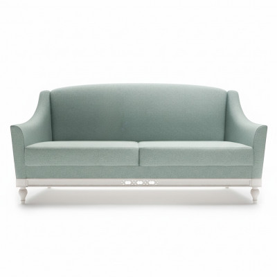 Chippendale Sofa 3 Sëtzer Landhaus Stoffsofa mat Holz Designer Garnitur