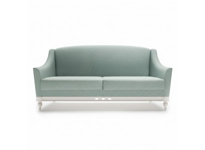 Chippendale Sofa 3 Sëtzer Landhaus Stoffsofa mat Holz Designer Garnitur