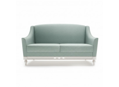 Chippendale Canapé 2 Sëtz Landhaus Stoffcanapé mam Holz Designer Garnitur FL-2Siz