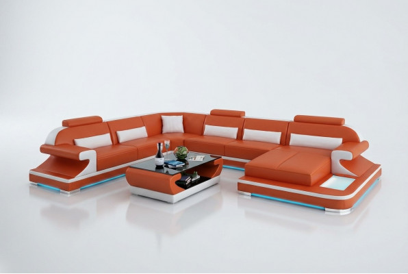 Liederdivan Couch Wunnlandschaft Ecksdivan Eck Garnitur Design Modern Divan G8021