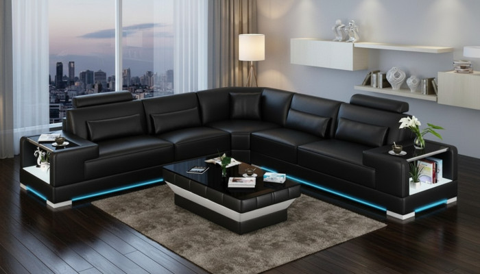 Liederkanapé Canapé Sofa Wunnlandschaft Eckkanapé Eck Modern Design Garnitur