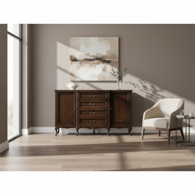 Klassesch Komoud Komouden Komoudeschaf Antiquitéit Büro Schaf Sideboard W-K4Sz