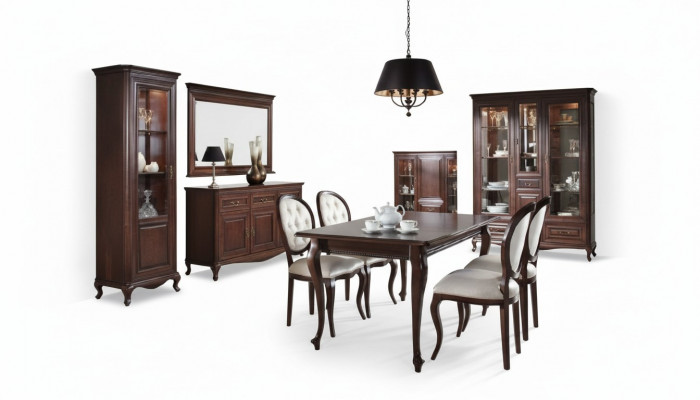 Luxuriéis Iessensemble fir d'Wunnzëmmer am eenzegaartegen italienesche Stil.