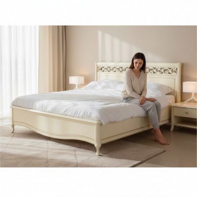Bett Ehelichbett Duebelbett Schlofzëmmer Holzbett Klassesch - Model V-AP-N Holz