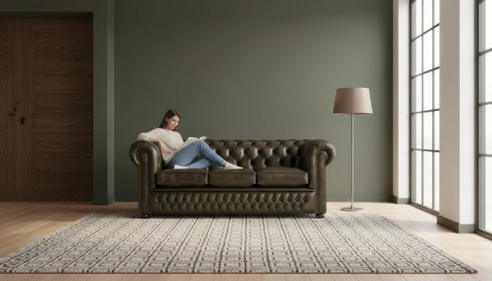 Chesterfield 3-Sëtzer XXL Gepolsterte Sëtz Couch Sofa Garnitur Grouss Couche 2016-06