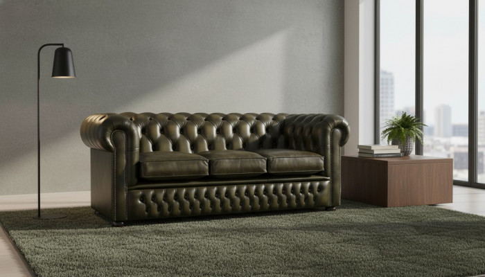 Chesterfield 3-Sëtzer XXL Gepolsterte Sëtz Couch Sofa Garnitur Grouss Couche 2016-06