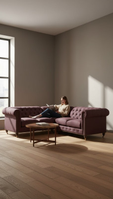 Chesterfield Eck-Canapé Couch Designer Polster Eck Textil Canapé Garnitur 1013-14