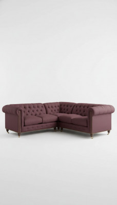 Chesterfield Eck-Canapé Couch Designer Polster Eck Textil Canapé Garnitur 1013-14