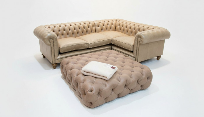 Léiercouch Eckcouch Sofa Couch Polster Chesterfield Eckgarnitur Garnitur Eck Nei