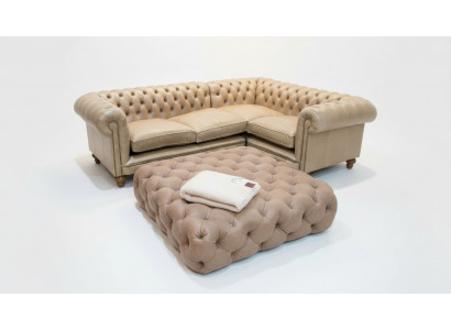 Léiercouch Eckcouch Sofa Couch Polster Chesterfield Eckgarnitur Garnitur Eck Nei