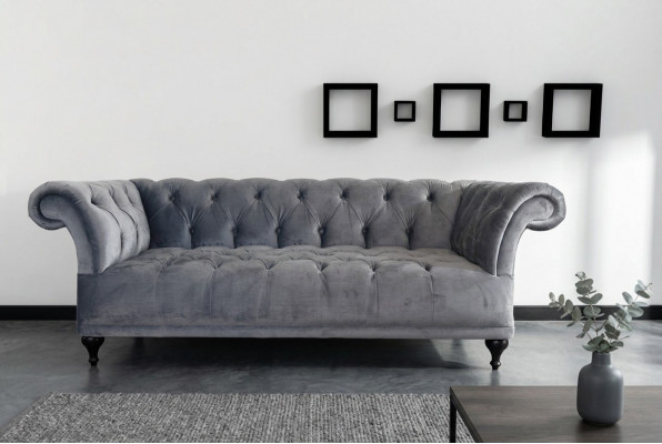 Chesterfield Canapé Këssen Designer Canapéë Sofas Garnitur Textil Stoff Textil 1
