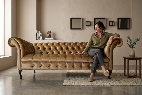 Exzellent Designer-Sofa an U-Form am zäitgenëssesche Stil.
