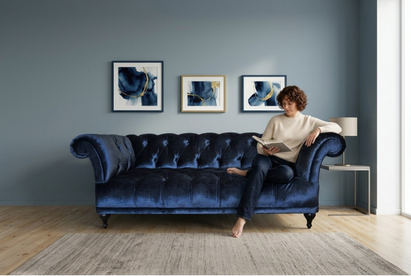 Chesterfield Canapé Polsteren Designer Canapéen Sofas Garnitur Textil Stoff Textil 10