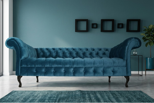 Chesterfield Sofa Polster Designer Couchen Sofas Garnitur Textil Stoff Textil 16