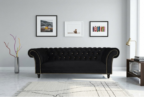 Chesterfield Canapé Pölster Designer Canapéë Canapéë Garnitur Textilstoff Textil 30