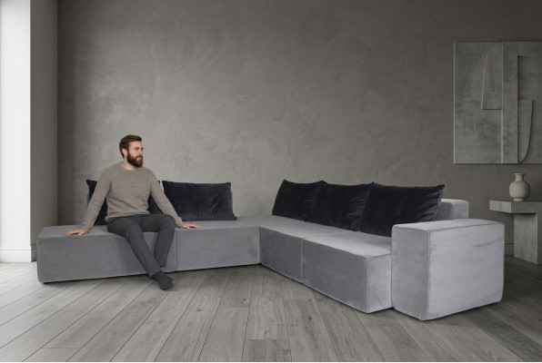 Designer Sofa Ecksofa Stoffsofa System Sofa Textil Samt Eckcanapé Canapé SL Sofa 2