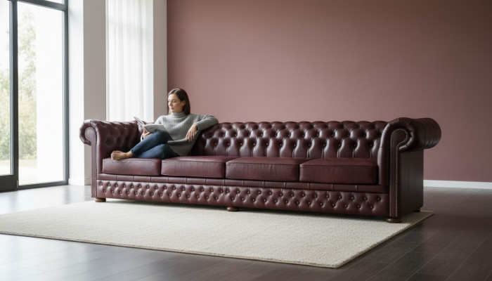 Chesterfield Sofa 8-SITZER XXL Gepolstert Designer Canapé Sofa Garnitur Sofa Nei