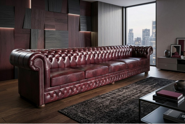 Chesterfield Sofa 8-SITZER XXL Gepolstert Designer Canapé Sofa Garnitur Sofa Nei