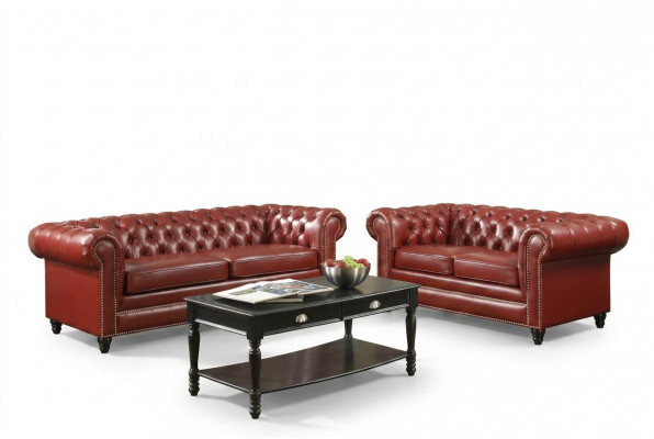 Braune Chesterfield Sofa 3+2 Sëtzer Polster Designer Canapéë Sofa Garnitur