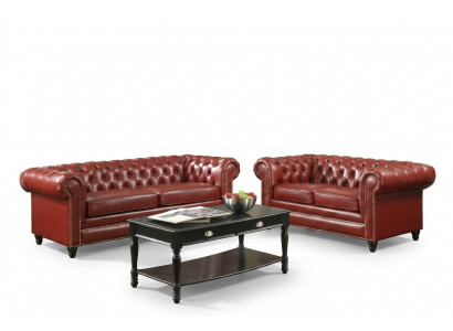 Braune Chesterfield Sofa 3+2 Sëtzer Polster Designer Canapéë Sofa Garnitur