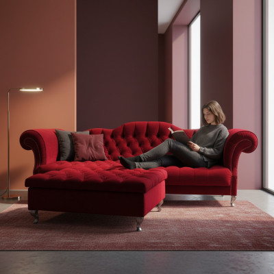 Chesterfield Canapé Polster Designer Couchen Sofa Garnitur Canapé SLIII Sofa №46
