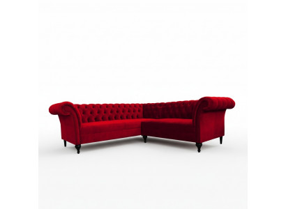 Designer Rout Ecke Chesterfield Canapé Modern Eckcouch Designer Miwwelen