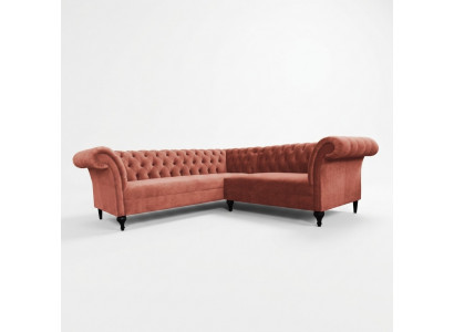 Chesterfield Eckcouch Designer Sofa Couch Samt Ledercouch