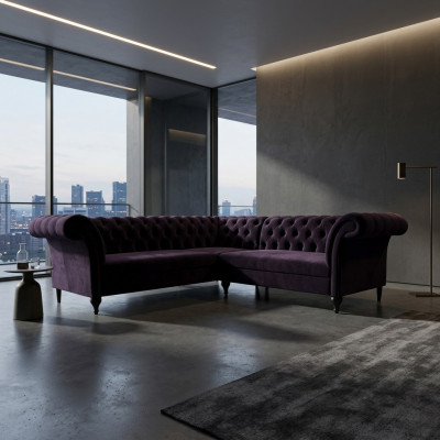 Modern Chesterfield Ecksofa Eckcouch Designer Canapé Couch Samt Ledercanapé