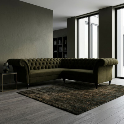 Chesterfield Ecksofa Eckcouch Designer Sofa Couch Samett Ledersofa SLIII Sofa