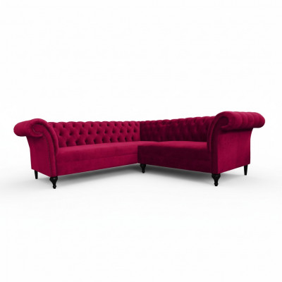 Modern Chesterfield Ecksofa Eckcanapé Designer Sofa Couch Samt Ledersofa