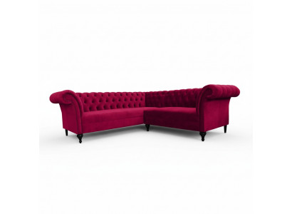 Modern Chesterfield Ecksofa Eckcanapé Designer Sofa Couch Samt Ledersofa